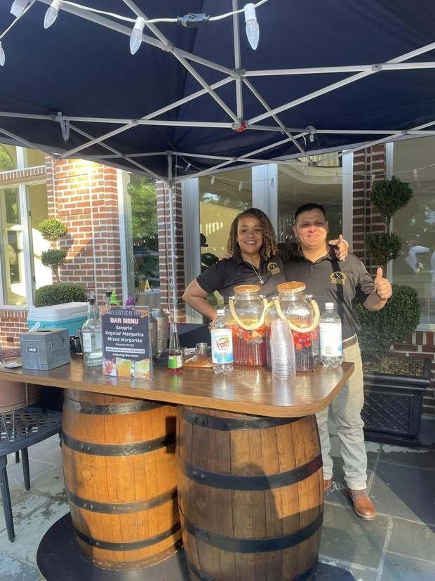 Drink station set up at an event